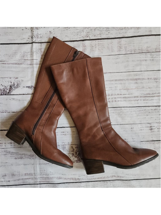 Naot Shoes - NAOT Brown Leather Tall Shaft High Gift Boots Heel Ladies 10